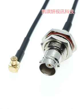 BNC-KY母带螺母转MCX公弯黑色RG316射频线 GPS导航仪BNC转MCX跳线