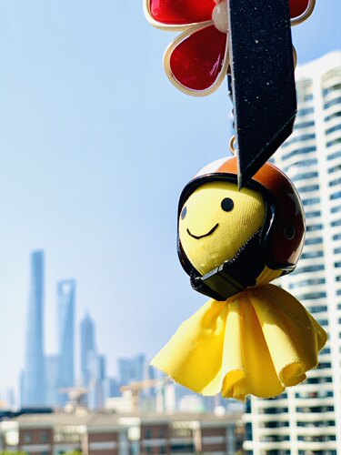 浅草寺晴天娃娃戴头盔