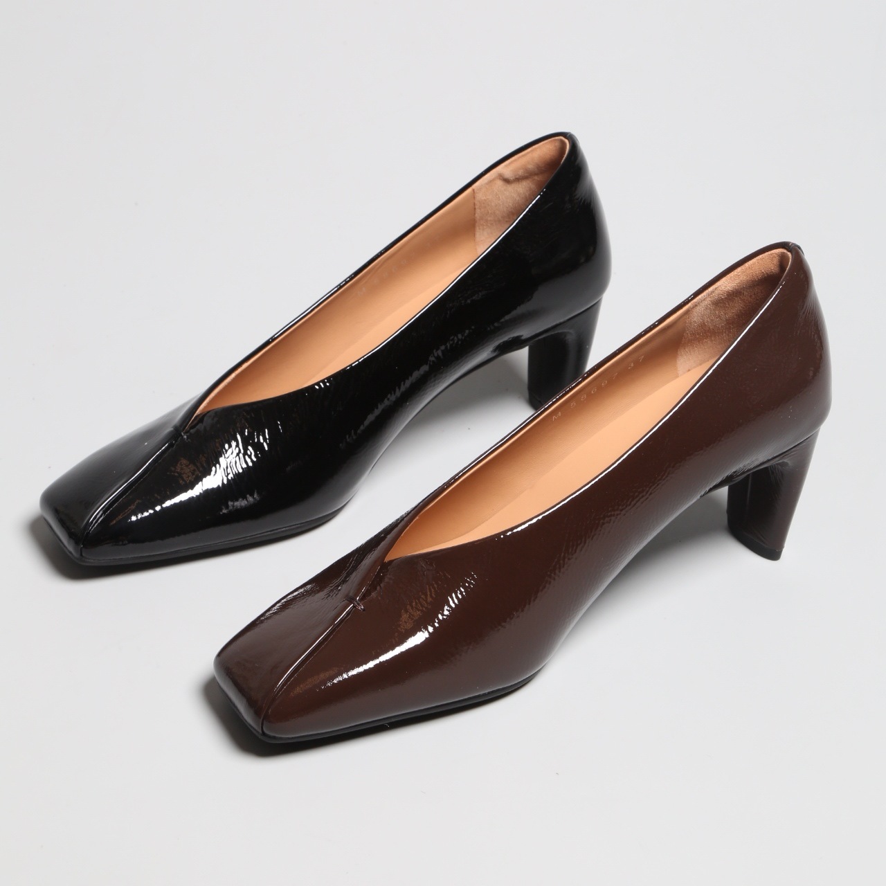 巴黎 台款防滑鞋底棉羊漆皮面内羊皮女鞋子女单鞋高跟鞋