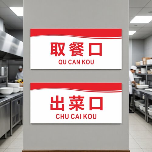 亚克力出菜口取餐口标识墙贴