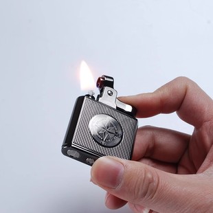 百诚高档磕头老式复古复古怀旧创意个性火石砂轮金属煤油打火机