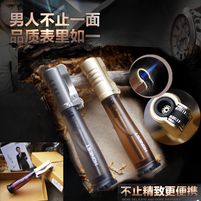 百诚透明充气直冲防风复古打火机图片