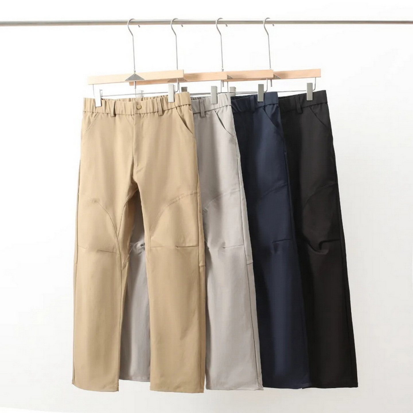 新款山系户外潮流机能软壳冲锋长裤宽松直筒透气弯刀休闲裤男春秋