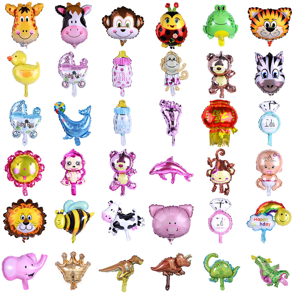 波波球中球 爆款微商地推儿童卡通动物造型迷你玩具铝膜气球包邮