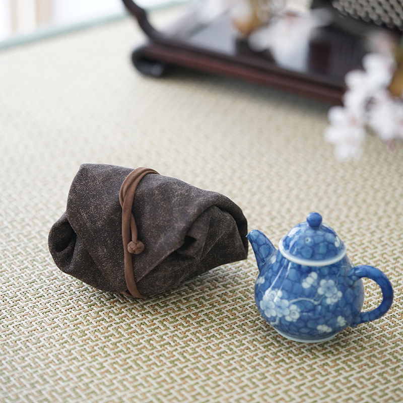 歸云居重磅真絲植物染香云紗茶具