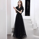 黑色晚礼服女2026新款 宴会气质名媛成人礼长裙高级质感艺考演出服