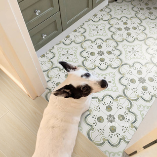 戴纳 小花砖绿色阳台庭院防滑地砖小清新厨房卫生间浴室瓷砖 法式