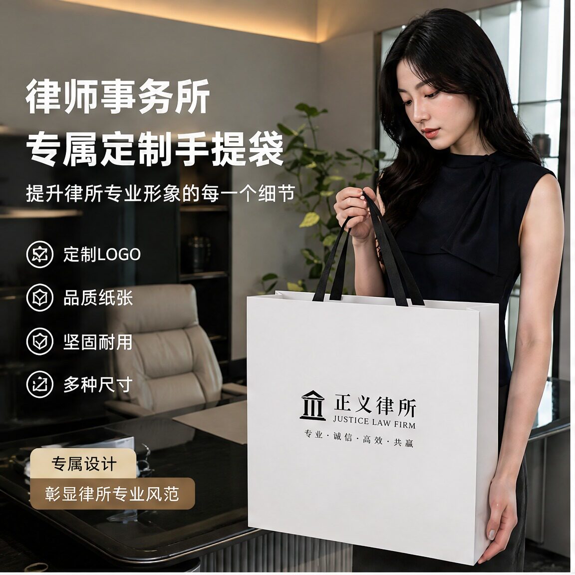 律师事务所纸袋手提袋定制加厚包装袋资料手拎袋打包袋高级礼盒袋