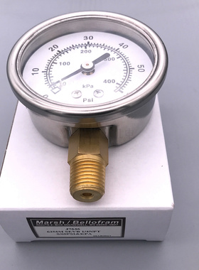 美标Marsh不锈钢压力表2.5寸 63mm 15 30 60 100 160 200  600PSI