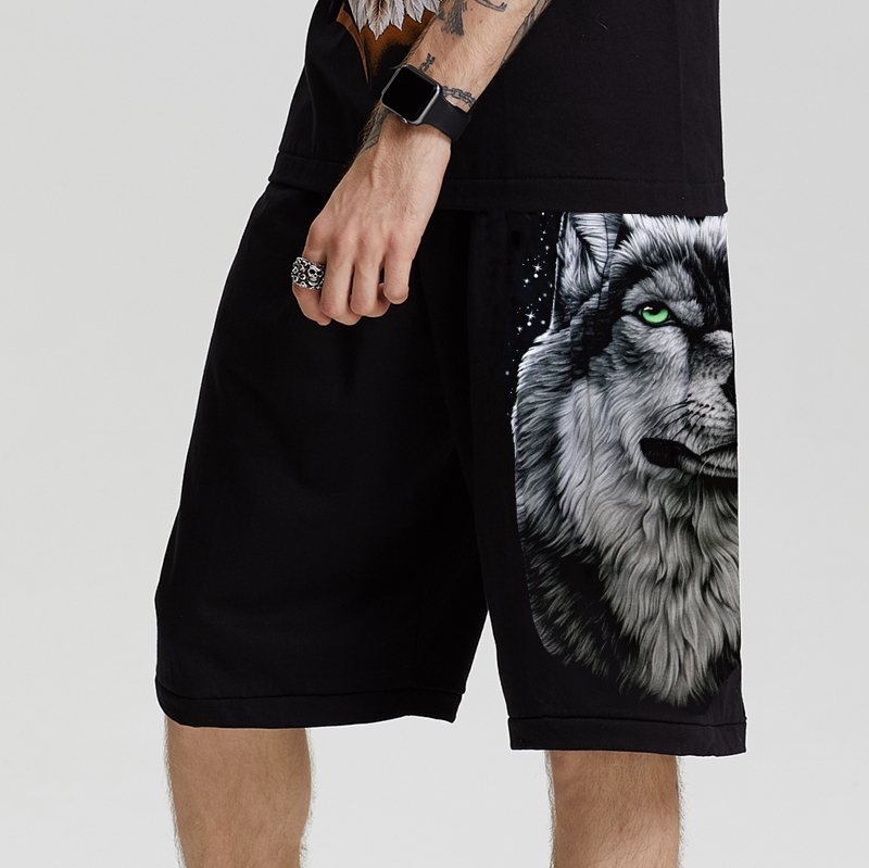 160斤以上穿纯棉夏季狗印花短裤