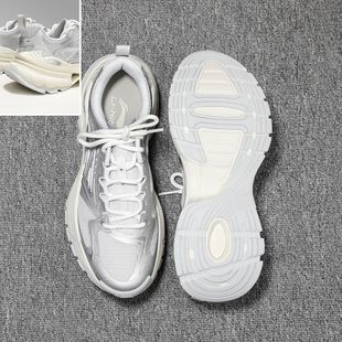 李宁羿星6运动鞋男子2026夏季新款潮流网面增高休闲厚底老爹鞋