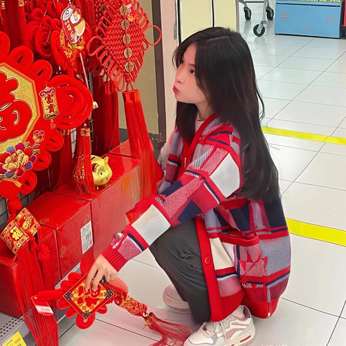 李宁日进斗金开衫毛衣男2025春季新款潮流系列开衫毛衫AMBV029