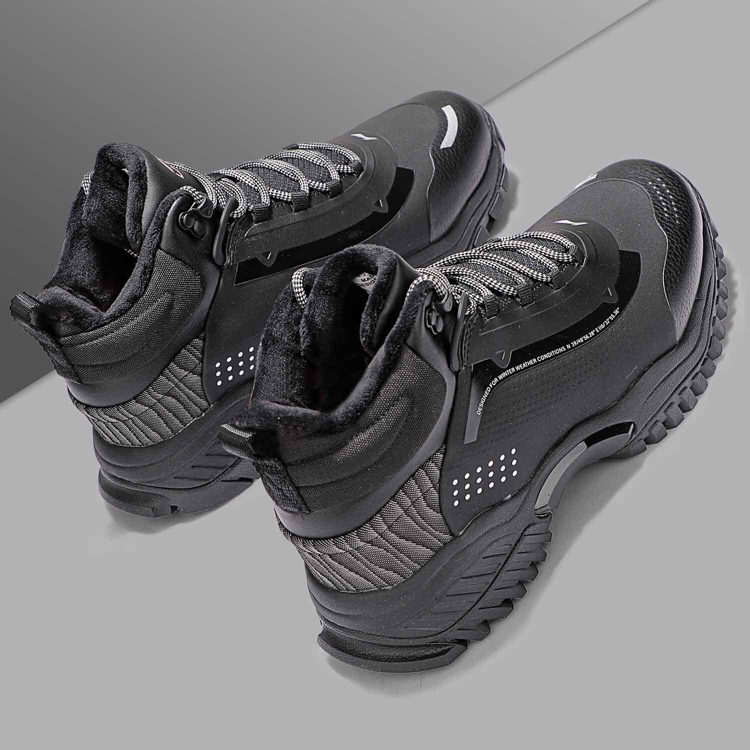 李宁男鞋霸虎加绒男2024冬季新款加厚保暖潮流黑色运动鞋aglu091