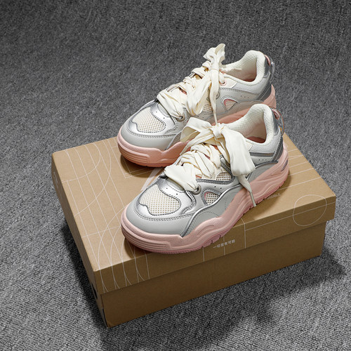 李宁系列板鞋女2025秋季新款百搭舒适防滑简约网面休闲鞋踩屎感