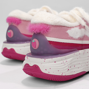 SOFT加绒保暖潮流运动鞋 李宁草莓熊鞋 款 冬季 AGLT234 女2024休闲鞋