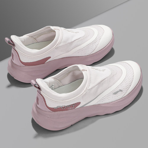 李宁女子SOFT GO 2时尚薄底2025夏季透气网面休闲鞋无鞋带一脚蹬