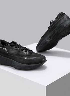 李宁休闲鞋男子2025秋冬款软弹底ARM潮流软底跑步鞋黑色运动鞋