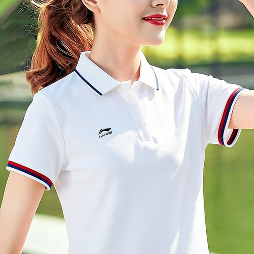 李宁POLO衫2026女款法式轻熟风垂坠感高端通勤气质速干短袖上衣