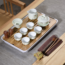 功夫茶具套装家用简约办公竹制竹子小号带茶盘一人用茶海茶台托盘