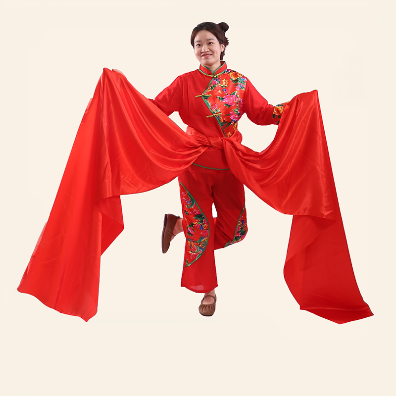 秧歌绸子舞蹈腰鼓道具红绸带图片