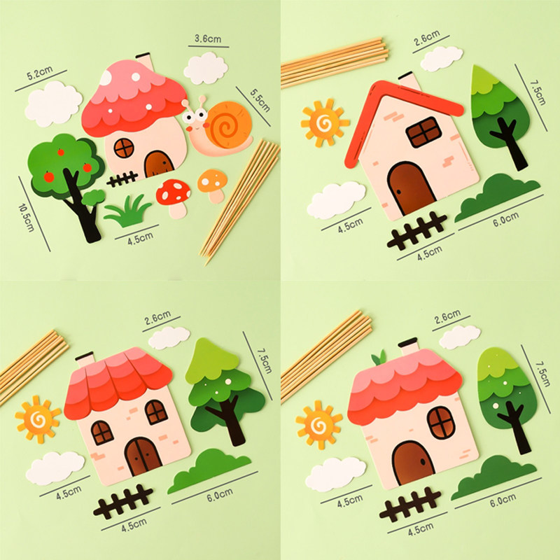 田园风森林系主题生日蛋糕装饰插件蘑菇小房子卡通小树套装插牌