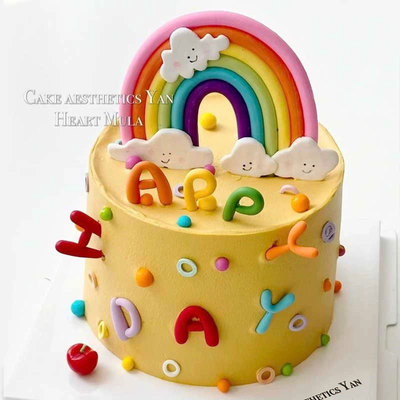 软陶云朵彩虹软胶彩色字母hb