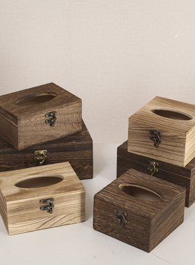 餐厅复古抽纸盒烧烤火锅店餐巾纸盒方形纸巾盒饭店纸抽盒商用定制