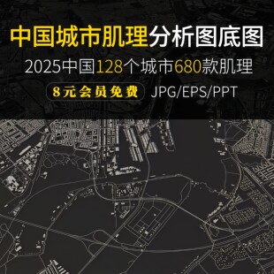 超全中国城市肌理高清路网肌理图区位规划建筑设计素材分析图底图