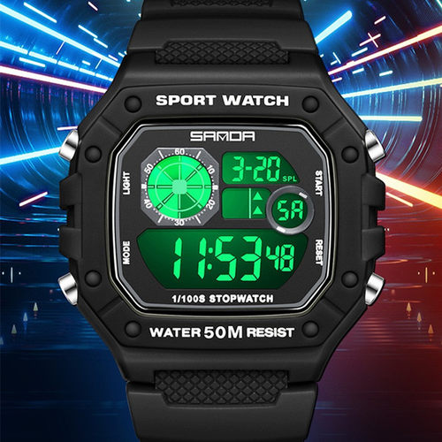 学生党小方块手表男女初高中儿童青少年夜光游泳50米防水电子腕表