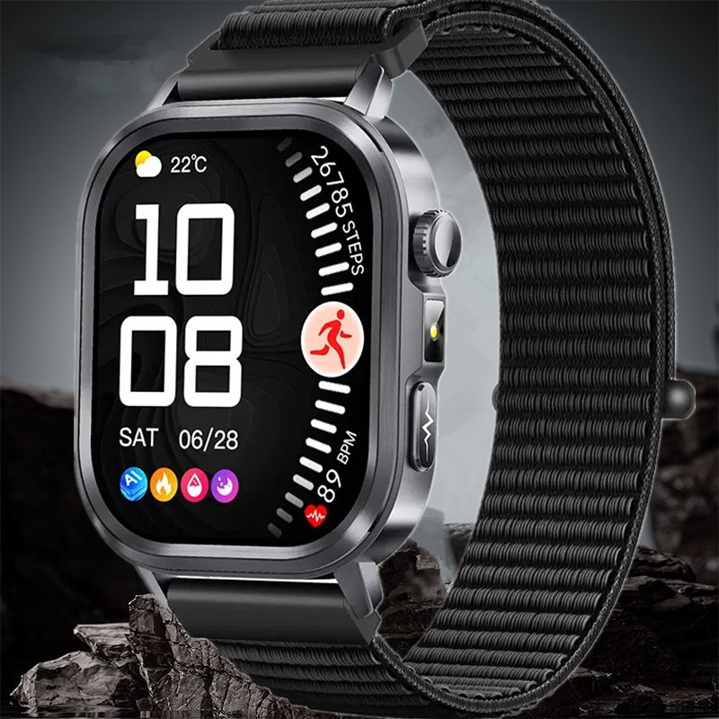 Ai新款测血压血氧心电监测智能通话手电筒心率血脂尿酸男运动手表