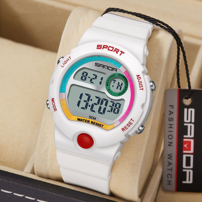 电子手表男士初中学生青少年儿童运动防水多功能夜光闹钟计时女表