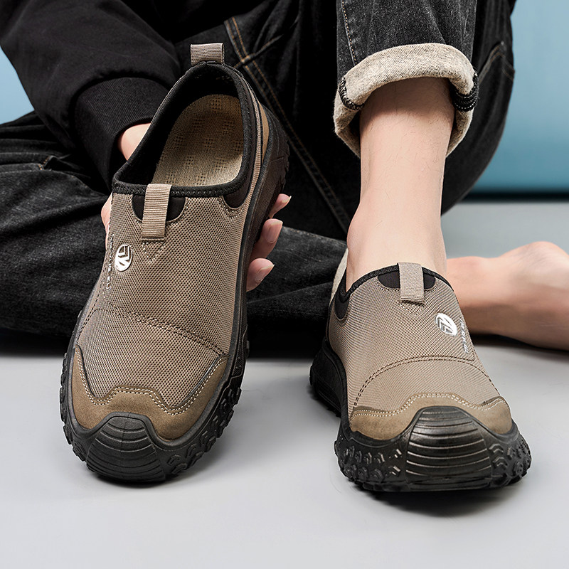 透气一脚蹬老北京布鞋2026春季新款男鞋低帮防滑耐磨爸爸鞋工作鞋