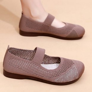2026老北京布鞋女夏季新款透气网面鞋软底舒适妈妈鞋镂空平底单鞋