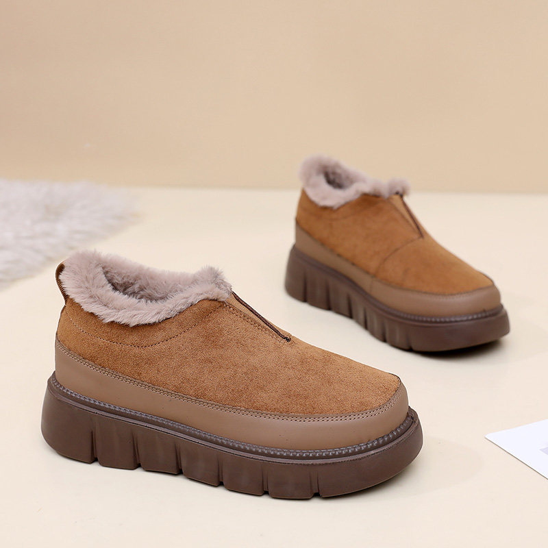 老北京棉鞋女2025冬季新款加绒加厚雪地靴保暖防滑一脚蹬妈妈棉靴