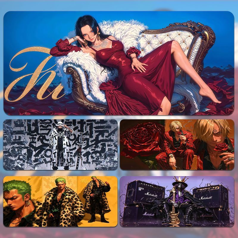 海贼王鼠标垫超大号女帝索隆山治二次元滑鼠桌面垫游戏电竞键盘垫
