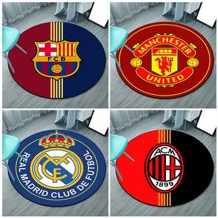 巴萨皇马曼联梅西C罗世界杯足球队徽电脑学习椅地垫卧室床边地毯