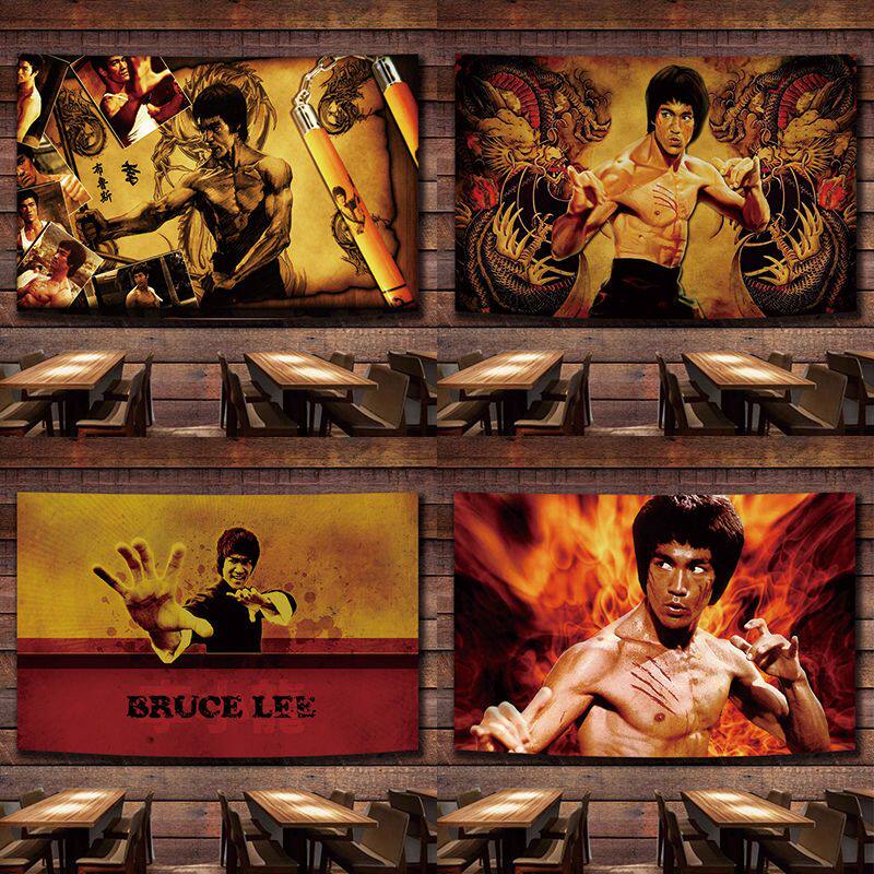 李小龙BruceLee装饰挂布电影酒吧主题工作室影咖宿舍卧室背景墙布