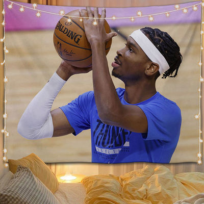 谢伊吉尔杰斯雷霆亚历山大背景布挂布SGA篮球粉丝宿舍床头墙壁画