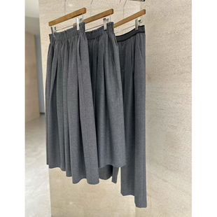&松紧腰百褶半裙 精纺羊毛法兰绒阔腿西裤 LESIONCHAN 2025新款