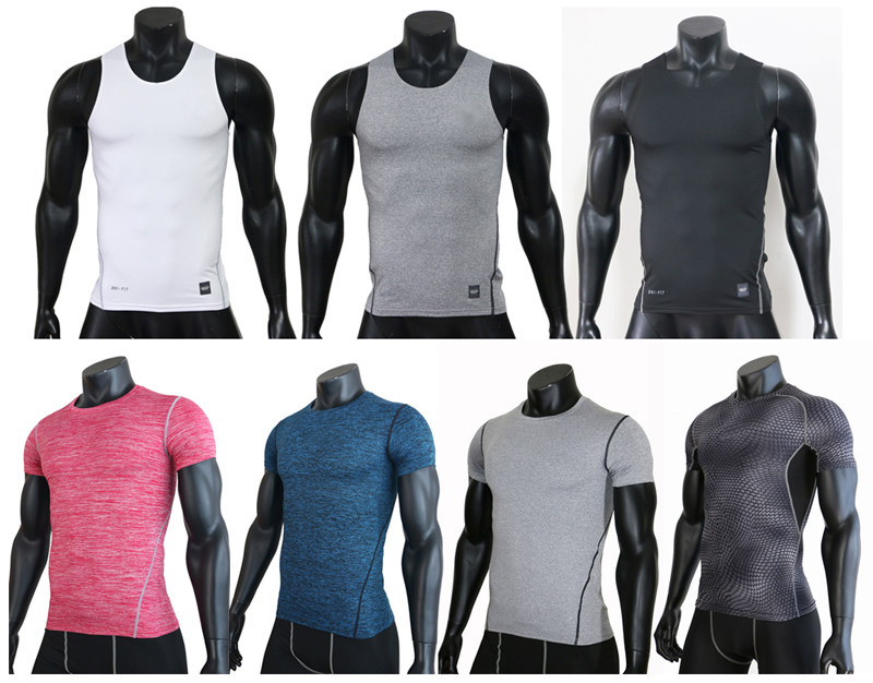 夏季紧身衣背心肌肉型男背心健身衣服速干弹力跑步运动训练短袖衫