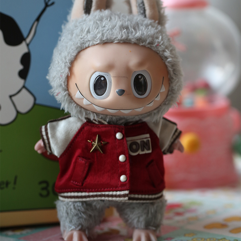 【仅衣服】拉布布服饰Y068红色棒球服钥匙扣公仔换装玩偶娃衣配饰