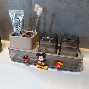 轻奢牙刷置物架洗漱杯套装卫生间洗漱台面漱口刷牙杯牙缸收纳架子