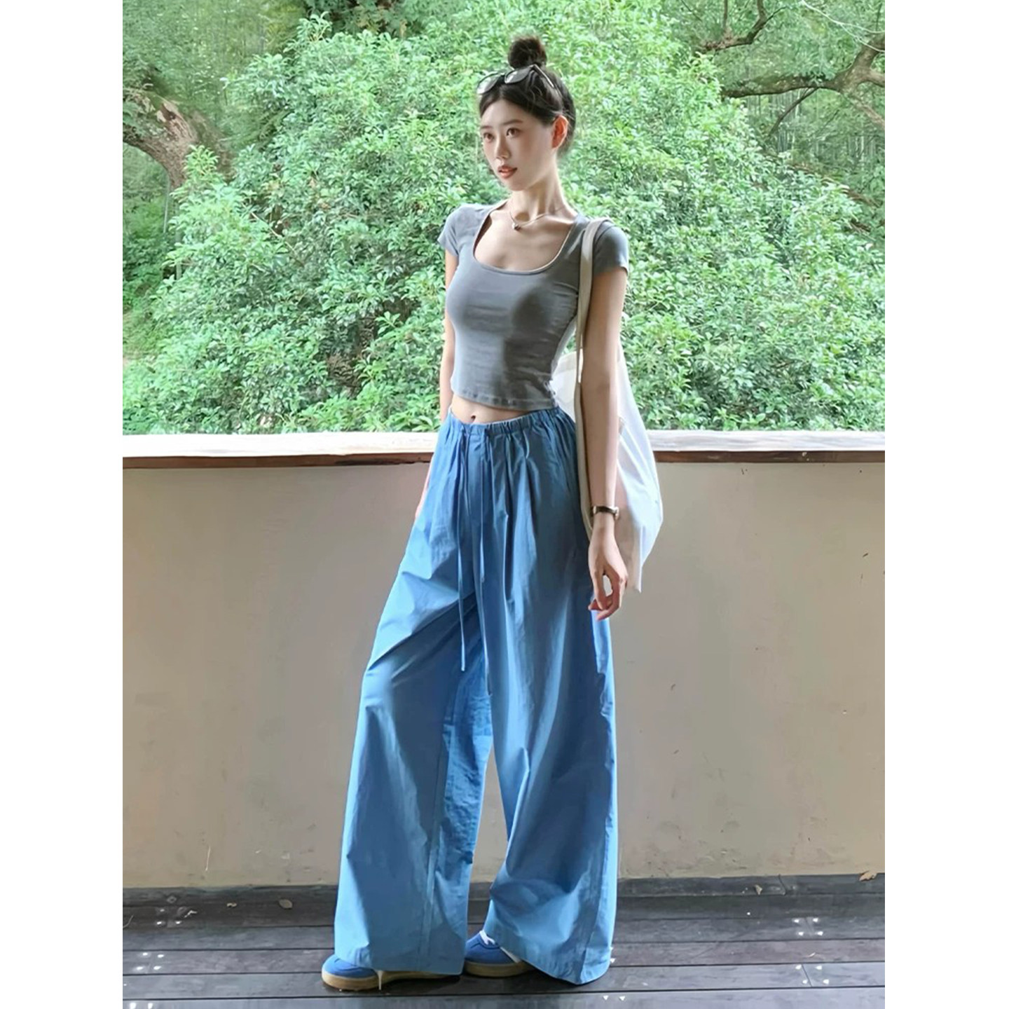 美式复古简约休闲运动套装女夏季时尚套装