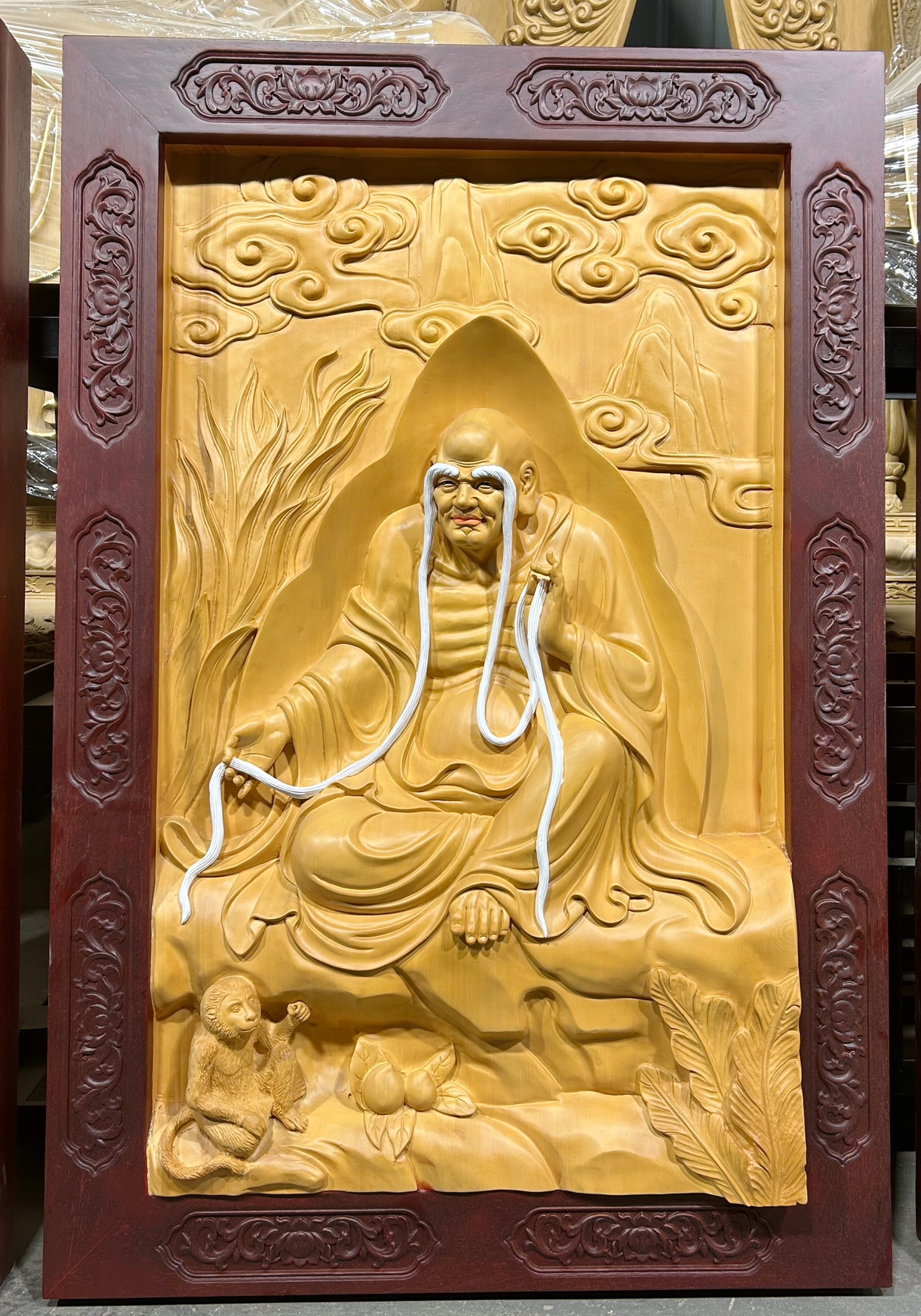 大型木雕高浮雕十八罗汉壁挂庄严佛像寺庙酒店大堂装饰供奉工艺品
