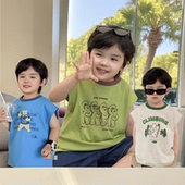 新款 男童小熊背心无袖 T恤婴儿童装 夏季 宝宝小童夏季 上衣潮X4310