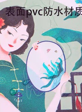 50*140cm 森系女孩动物防水pvc人造皮革面料布手工diy底画