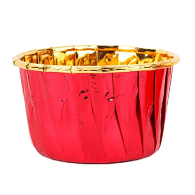 红色卷口淋膜纸杯 蛋糕防油纸杯 烤箱用 baking cups liners