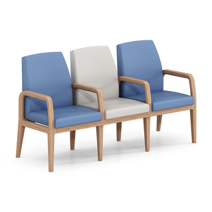 会议椅实木扶手简约现代中医馆排椅医院诊所联排座椅候诊椅三人位