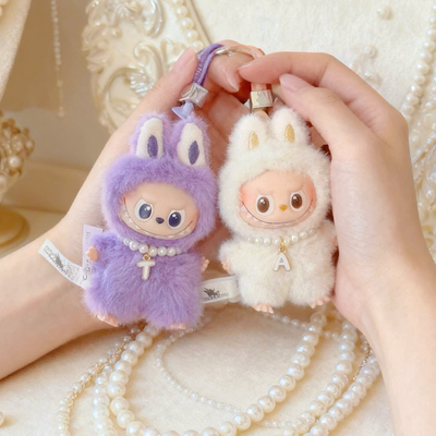 RMAX拉布布mini珍珠项链心底密码4代迷你labubu配饰26个字母娃衣