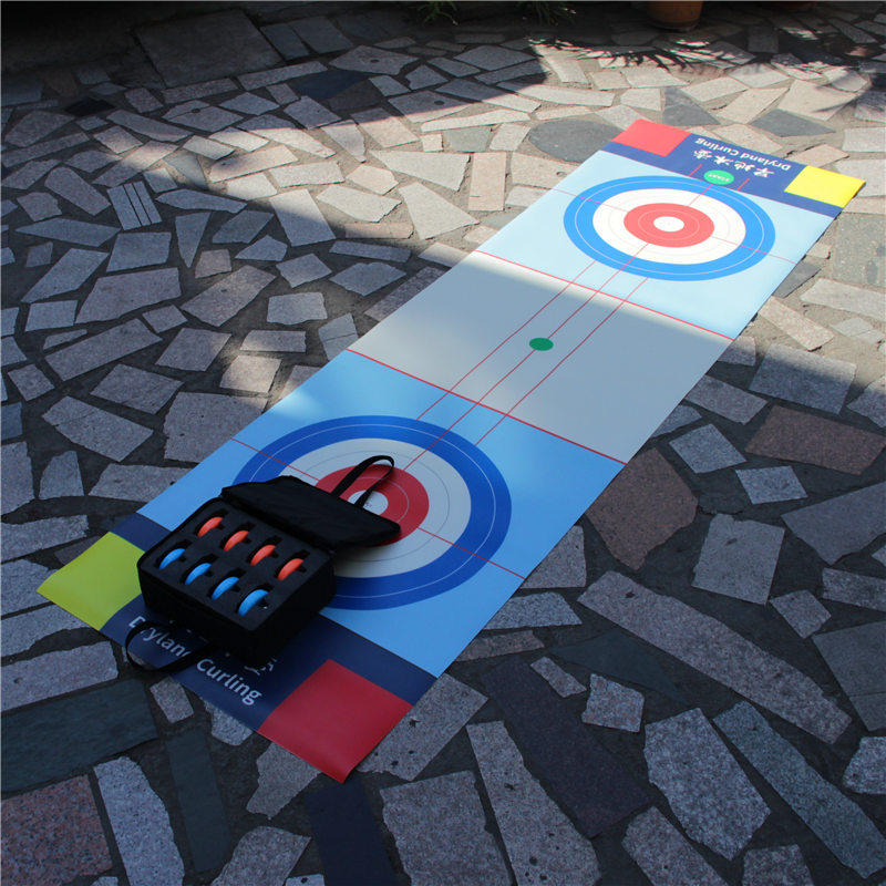 儿童旱地冰壶玩具桌上冰弧游戏桌游亲子活动道具卷式地壶球赛道